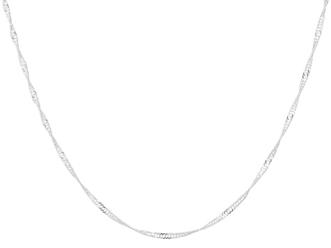 Sterling Silver 2.3mm Singapore Chain Necklace