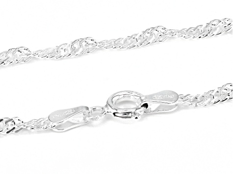 Sterling Silver 2.3mm Singapore Chain Necklace