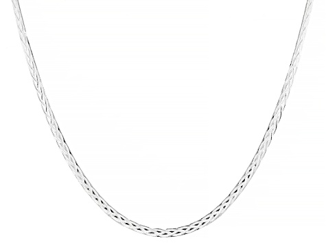 Sterling Silver 4.3mm Herringbone With Design Chain Necklace