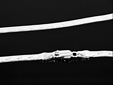 Sterling Silver 4.3mm Herringbone With Design Chain Necklace