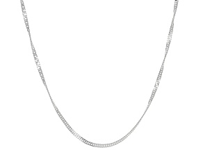 Sterling Silver 1.6mm Adjustable Singapore Chain Necklace