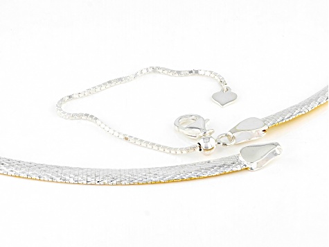 18k Yellow Gold Over Sterling Silver 4.2mm Designer Omega Chain Necklace