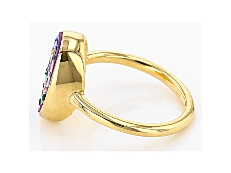 18k Yellow Gold Over Sterling Silver Mosaico Ring