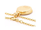 18k Yellow Gold Over Sterling Silver Mosaico Pendant With Rolo Chain