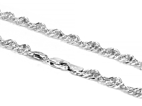 Sterling Silver Singapore Link 24 Inch Chain