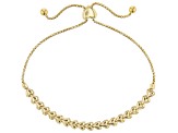 18k Yellow Gold Over Sterling Silver Heart Bolo Bracelet