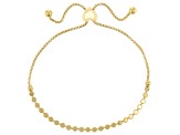 18k Yellow Gold Over Sterling Silver Mini Mirror Disc Bolo Bracelet