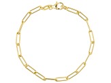 18k Yellow Gold Over Sterling Silver Paperclip Link Bracelet