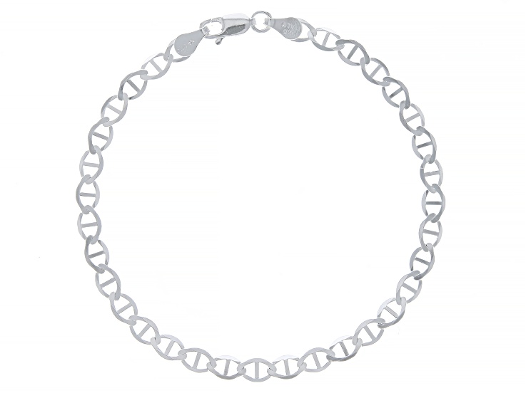 primrose sterling silver heart link bracelet