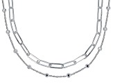 Sterling Silver 16" 2 Row Multi Link Necklace