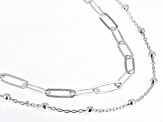 Sterling Silver 16" 2 Row Multi Link Necklace
