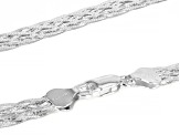 Sterling Silver 20 Inch 8 Strand Braided Herringbone Link Necklace