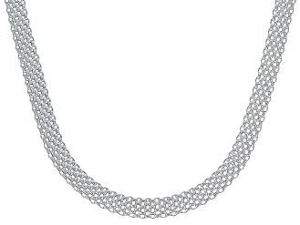 Sterling Silver 6mm Mesh Link 20 Inch Necklace