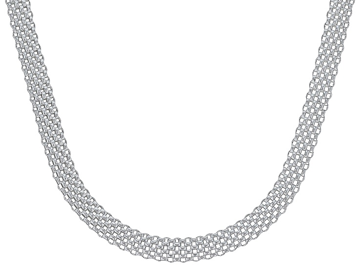 Sterling Silver 6mm Mesh Link 20 Inch Necklace