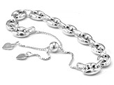 Sterling Silver Puff Mariner Bolo Bracelet