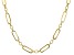 18K Yellow Gold Over Sterling Silver Paper Clip Link 18 Inch Necklace