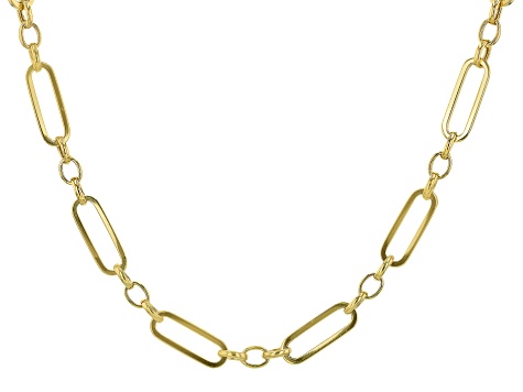 14K Gold Large Paper Clip Chain Necklace 14K White Gold / 18'' +$70.00