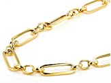 18K Yellow Gold Over Sterling Silver Paper Clip Link 24 Inch Necklace