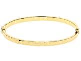 18K Yellow Gold Over Sterling Silver Diamond Cut Hinged Bangle