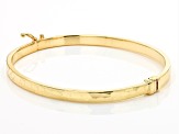 18K Yellow Gold Over Sterling Silver Diamond Cut Hinged Bangle