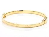 18K Yellow Gold Over Sterling Silver Diamond Cut Hinged Bangle