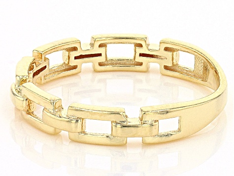 18K Yellow Gold Over Sterling Silver Fancy Paper Clip Ring - AG871