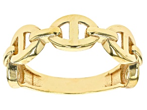 18K Yellow Gold Over Sterling Silver Mariner Link Band Ring