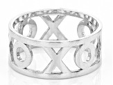 Rhodium Over Sterling Silver High Polished XOXO Band Ring