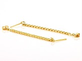 18K Yellow Gold Over Sterling Silver Front/Back Curb Chain Earrings