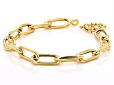 18K Yellow Gold Over Sterling Silver Paper Clip Bracelet