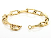 18K Yellow Gold Over Sterling Silver Paper Clip Bracelet