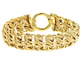 18K Yellow Gold Over Sterling Silver Double Row Infinity Link Bracelet
