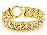 18K Yellow Gold Over Sterling Silver Double Row Infinity Link Bracelet