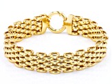 18K Yellow Gold Over Sterling Silver Panther Link Bracelet