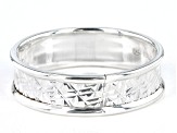 Sterling Silver 5.5mm Diamond-Cut Band Ring