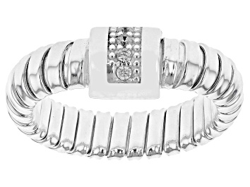 Picture of Sterling Silver White Cubic Zirconia 5mm Tubogas Ring