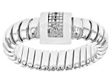 Sterling Silver White Cubic Zirconia 5mm Tubogas Ring