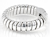 Sterling Silver White Cubic Zirconia 5mm Tubogas Ring