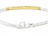 Sterling Silver & 18K Yellow Gold Over Sterling Silver Woven Flex Bangle