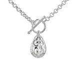 Sterling Silver 4.5mm Rolo Link Necklace With Tear Drop Toggle