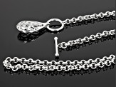 Sterling Silver 4.5mm Rolo Link Necklace With Tear Drop Toggle