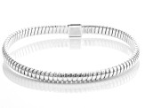 Sterling Silver White Cubic Zirconia 5mm Tubogas Bracelet