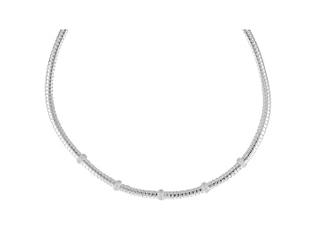 Picture of Sterling Silver White Cubic Zirconia 5mm Tubogas 18 Inch Necklace
