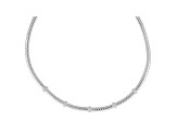 Sterling Silver White Cubic Zirconia 5mm Tubogas 18 Inch Necklace