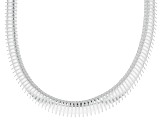 Sterling Silver White Cubic Zirconia Graduated Tubogas 18 Inch Necklace