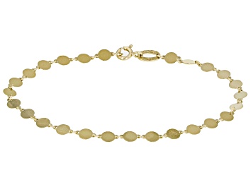 Picture of 18K Yellow Gold Over Sterling Silver 4mm Mirror Disc Bracelet