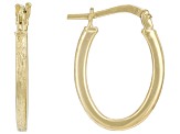 18K Yellow Gold Over Sterling Silver 2mm Oval Hoop Earrings