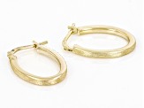 18K Yellow Gold Over Sterling Silver 2mm Oval Hoop Earrings