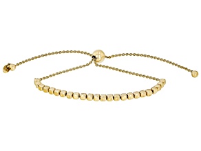 18K Yellow Gold Over Sterling Silver 2.5mm Cube Bolo Bracelet