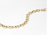 18K Yellow Gold Over Sterling Silver 8.3mm Puffed Mariner Link Bracelet